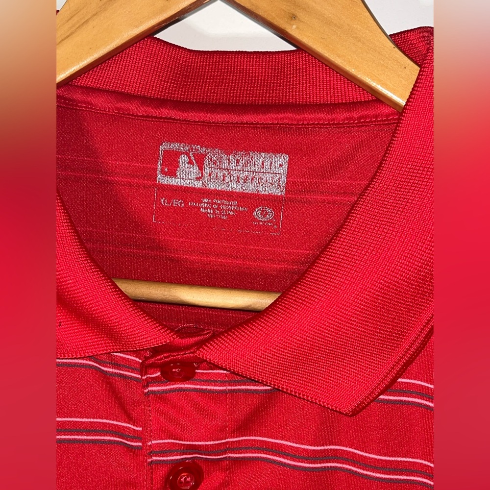 Men's Antigua Red Texas Rangers MLB Baseball Collared Polo Shirt Size XL - Picture 3 of 7